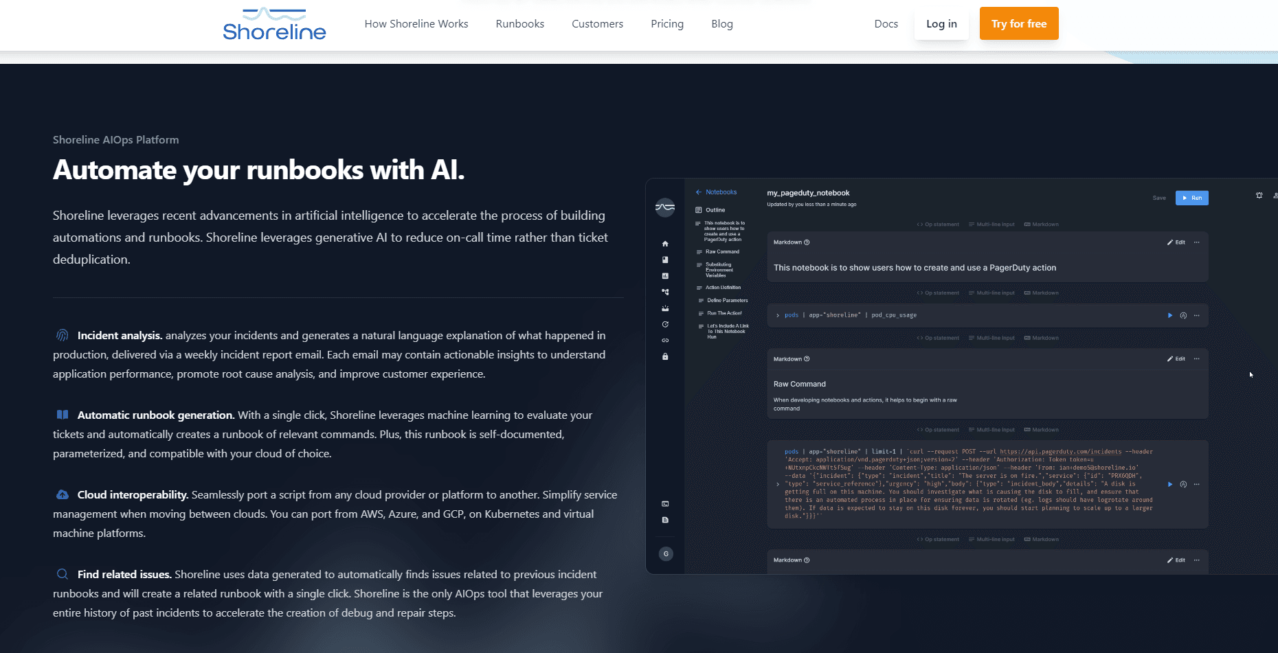 Dark section styling to highlight key features