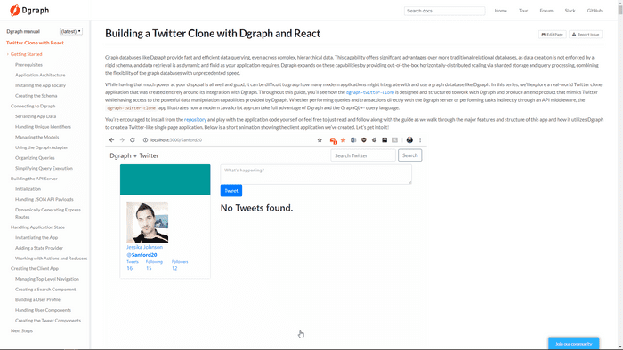 Building a Twitter Clone with Dgraph and React screenshot
